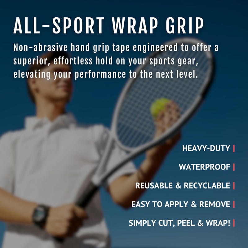 CATTONGUE GRIPS Sports Grip Tape Wrap - Wide Super Grippy Wrap - Anti-Slip Tape for Golf Clubs, Pull Up Bars, Baseball Bats, Lacrosse Sticks, Hockey Sticks, Pickleball Paddles & More Black 10 ft