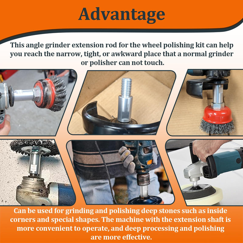 [Australia - AusPower] - Airway Buff Extender, 3-1/2" Aluminum Airway Buffing Wheel Extension Shaft for Aluminum Wheel Polishing Kit, Angle Grinder Extension Rod, Buffing Machine Accessories(1PCS) 