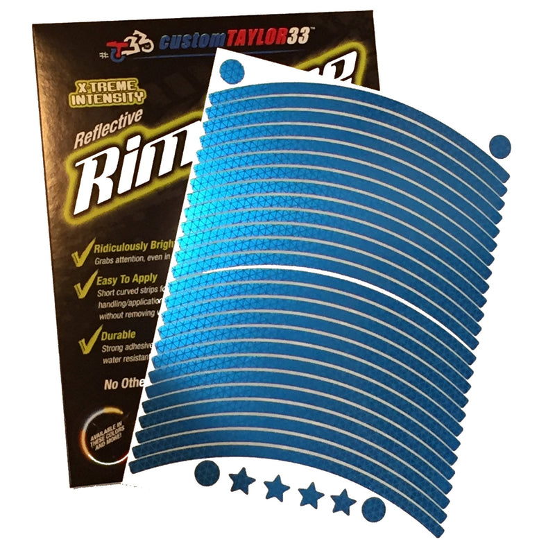 customTAYLOR33 Special Edition Baby Blue High Intensity Grade Reflective Copyrighted Safety Rim Tapes (10" (TIRE Size, for Standing E-Scooters, etc.)) 10" (TIRE Size, FOR Standing E-Scooters, etc.)