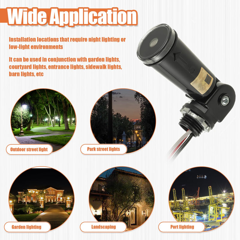 [Australia - AusPower] - 3 Pack 120-277V AC Photocell Light Sensor Light Control Sensor Button Switch IP65 Dusk to Dawn Sensor for Outdoor Lighting Photoelectric Switch with Automatic Illumination Detection Circuit 3 Pack 