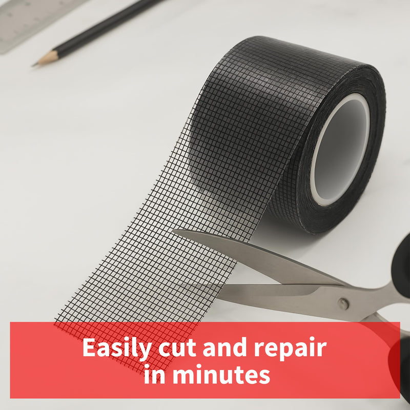 Windows Screen Repair Tape, 2 in x 20 FT Strong Adhesive Fiberglass Mesh Patch Tape, Waterproof Screen Rrepair Kit for Windows or Doors