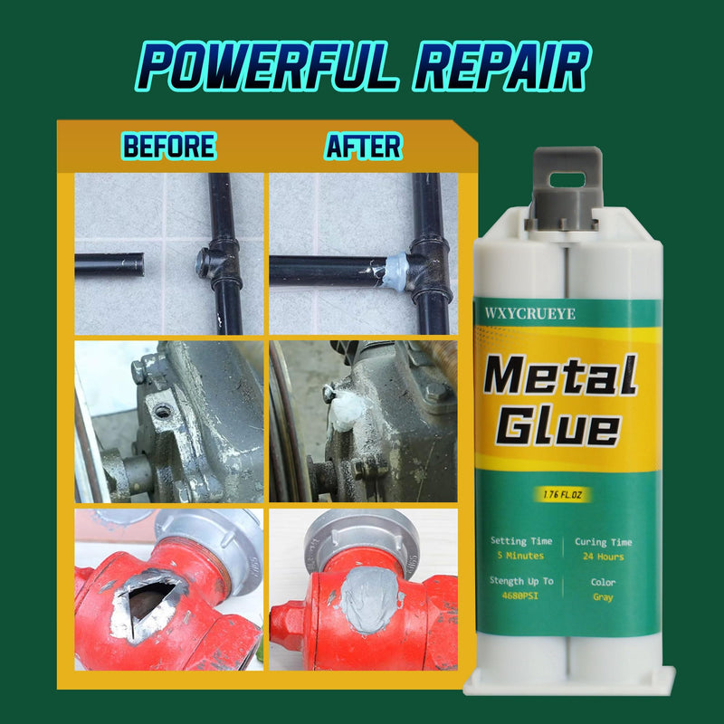 [Australia - AusPower] - Metal Glue, 1.76oz Epoxy Welding for Metal, High Strength Bonds Metal to Metal, Weld Metal Repair Glue for Metal Plastic Steel Ceramics Fiberglass Car Automotive for Body Filler Putty, adhesives Metal Glue 1 PCS 