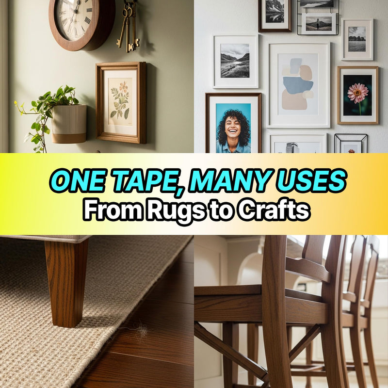 HA SHI Double Sided Stair Tread Tape (2" x 50 Yards), Heavy Duty Non Slip Rug Gripper for Carpet & Runners, Safe for Hardwood Floors 2" x 50 Yards