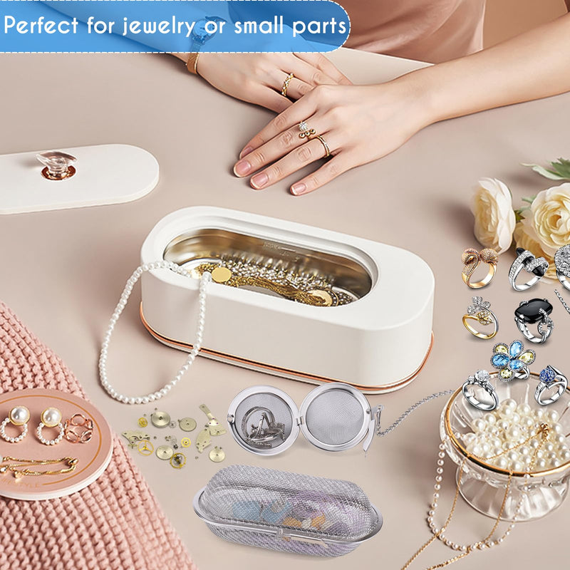 [Australia - AusPower] - AIERSA Ultrasonic Cleaner Basket, 2Pcs Stainless Steel Basket for Ultrasonic Jewelry Cleaner,Small Part and Jewelry Cleaner Solution 2 pack 