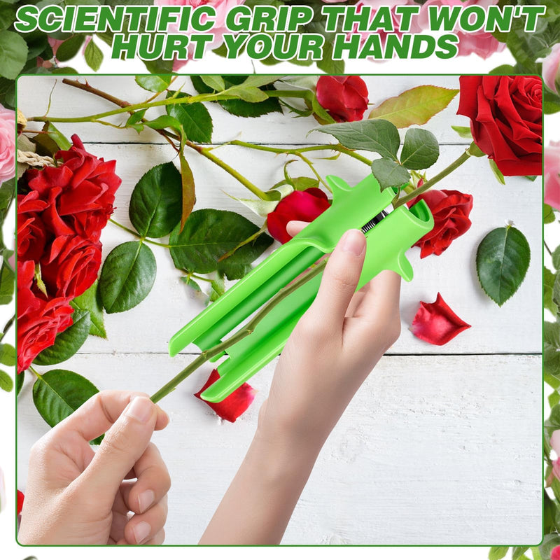 [Australia - AusPower] - Rose Thorn Stripper Tool Thorn Remover Leaf Stripper Tool Flower Cleaner Cutter Flower Shop Gardening Floral Arrangements Clean Stem Green New Upgrades Efficient for Home Professional Florist 