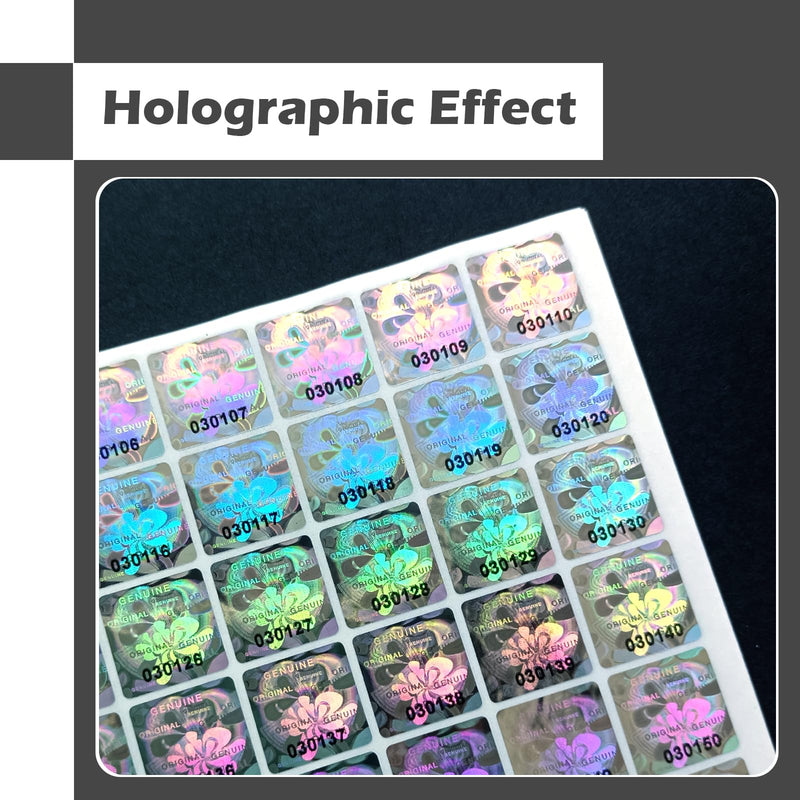 380PCS Hologram Tamper evident Stickers,Original Security Labels/Seals,Tamper Proof Warranty Void Sticker with Serial Number(0.6Inch X 0.6Inch)