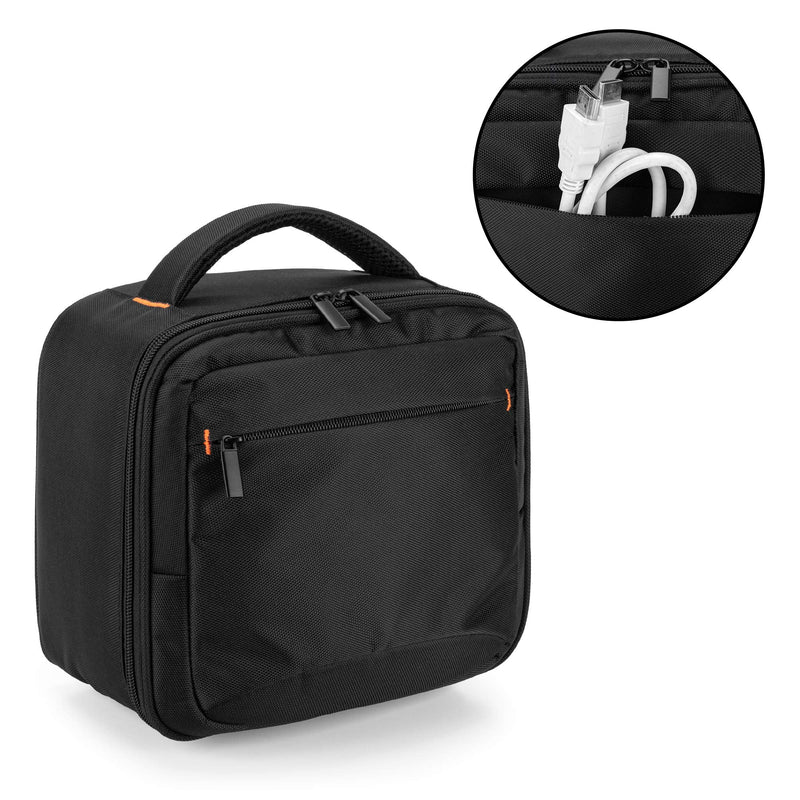 [Australia - AusPower] - CURMIO Projector Case, Mini Projector Carrying Bag Compatible for DR.J Professional and QKK Mini Projector, Black Single Layer 