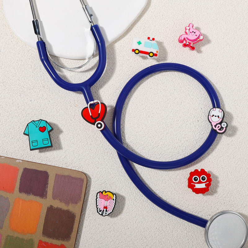 [Australia - AusPower] - Cartoon Medical Elements Stethoscope Charms - 18Pcs Pediatric Stethoscopes Decor Personalized Accessories, Present for Nurses Veterinarian and Nursing Graduation Medical series 