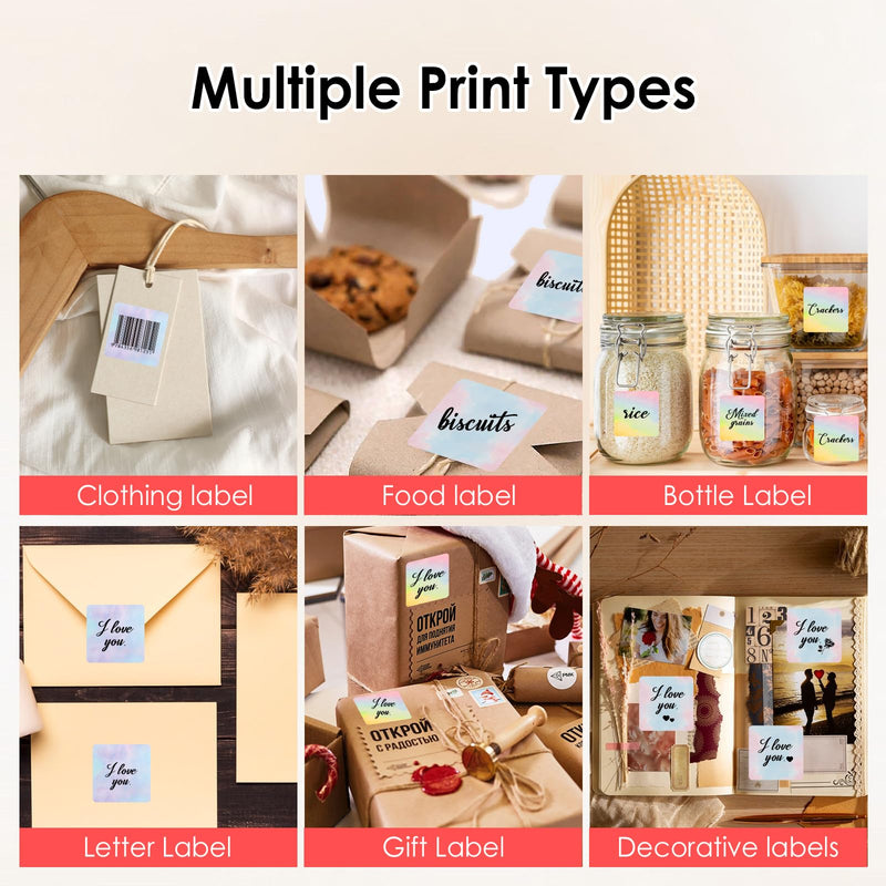 HuiJuKeJi 3 Rolls Thermal Square Label Paper,1.96 "x1.96 Gradient Label Maker Sticker for Phomemo M220/M200/M221/M110 Printer,Multi-Purpose Self-Adhesive Waterproof Labels for Barcode,DIY,Logo,Thanks