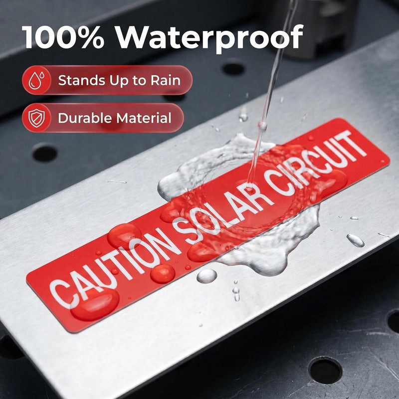 50 PCS PV Solar Safety Warning Labels, Caution Solar Circuit Stickers