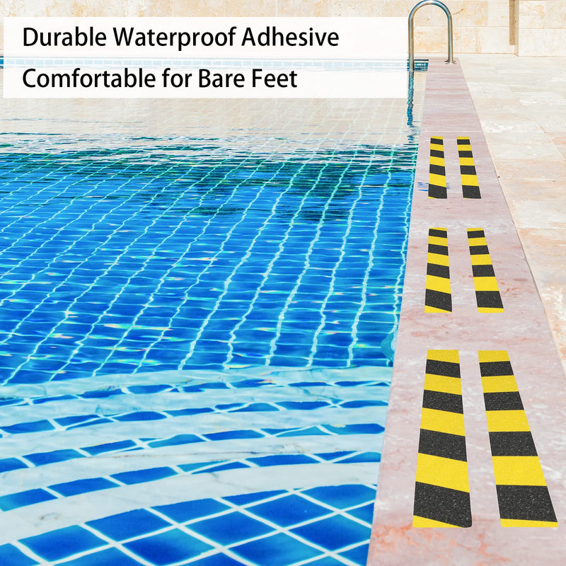 Anti Slip Tape with Roller, 5” x 35Ft, Non Slip Safety Grip Tape for Stair Step Outdoor/Indoor, Waterproof Non Skid Tape for Bathtub, Boat, Pool, Comfortable for Bare Feet, Caution Yellow/Black 5" x 35' + Roller Yellow and Black 1