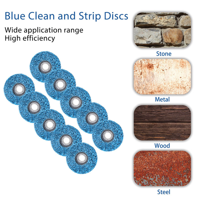 WFLNHB 10 Pack - 4-1/2" x 7/8" Strip and Clean Discs Fit for Angle Grinders-for Polishing and Grinding Various Materials 10Pack