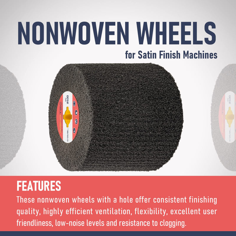 120x100mm Non-Woven Abrasive Flap Wire Drawing Polishing Burnishing Wheel for The Surface Treatment of Metal Products (400 GRIT) Grit400