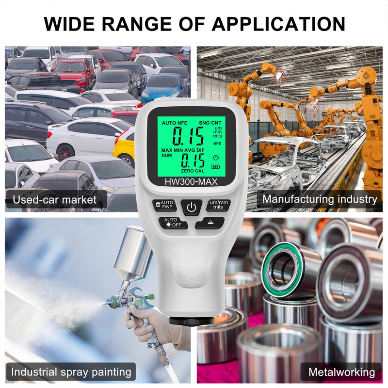[Australia - AusPower] - Paint Thickness Gauge, 0 to 2000UM Accuracy Portable Car Coating Thickness Meter, Coating Thickness Gauges, Digital Paint Depth Meter for Automotive Paint Thickness (White) 