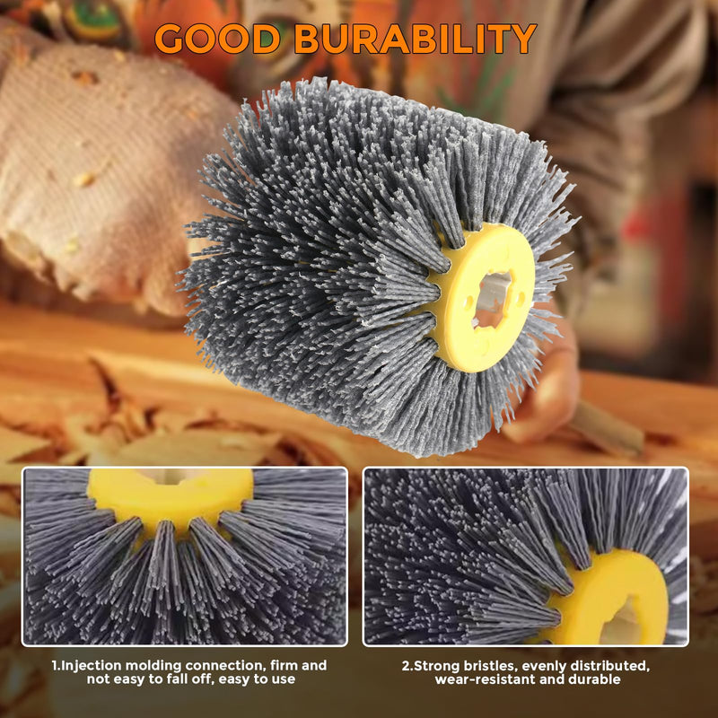 [Australia - AusPower] - 120 Sanding Brush for Wood, Brushes for Satin Machine, 120 Brush, Surface Conditioner, Polishing Wheel 120 Grit, Wire Drawing Polishing Wheel for Surface Processing, Deburring and 