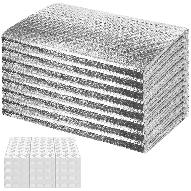 8P Garage Door Insulation Kit Panels 6MM 10x8FT for Single Garage Door, Pre-Cut Bubble Reflective Aluminum Foil Sheet 120 Tape, DIY Install Temperature Control Block Summer Heat & Winter Cold (24x60) 24" x 60"-8 Pack 6MM-Silver