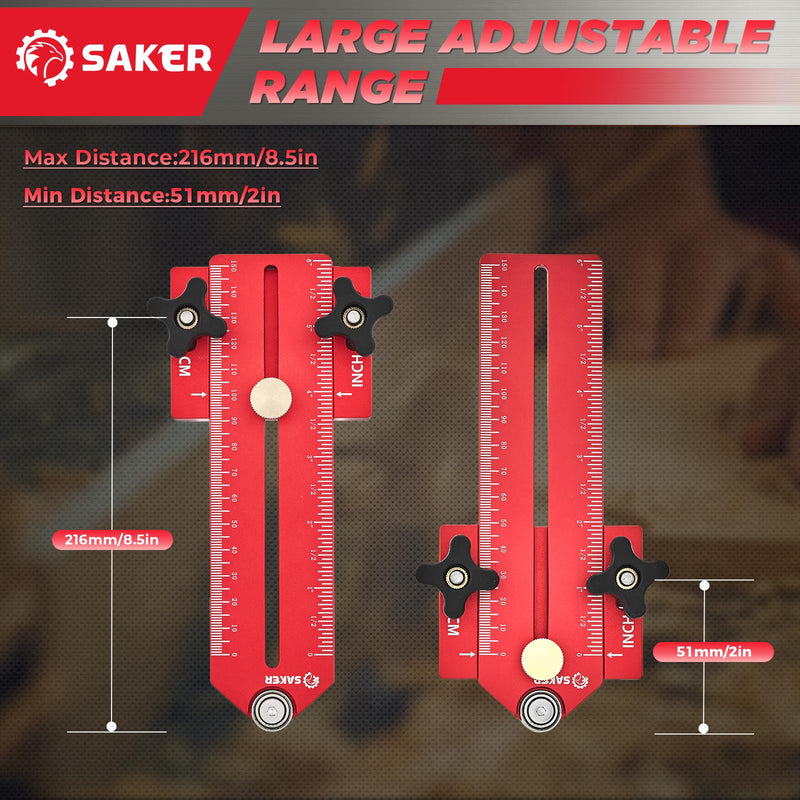 [Australia - AusPower] - Saker Contour Gauge (10 Inch) Profile Tool with Adjustable Lock and Saker Thin Rip Jig Table Saw Jig Guide 