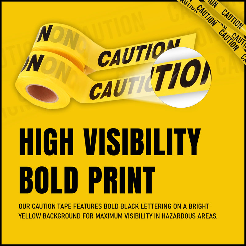 3in X 1200ft Yellow Caution Tape Roll Bulk, Caution Tape Party Decorations, Yellow Tape Halloween Decoration, Caution Roll for Construction, Hazardous Areas