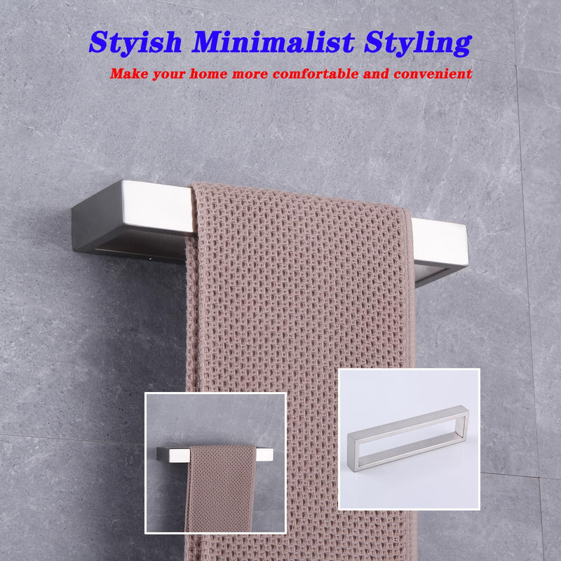GERZWY Contemporary Stainless Steel Wall Mounted 2-Piece Bathroom Hardware Set - Towel Rings Toilet Paper Holder, Brushed Finish HG1708-2LS