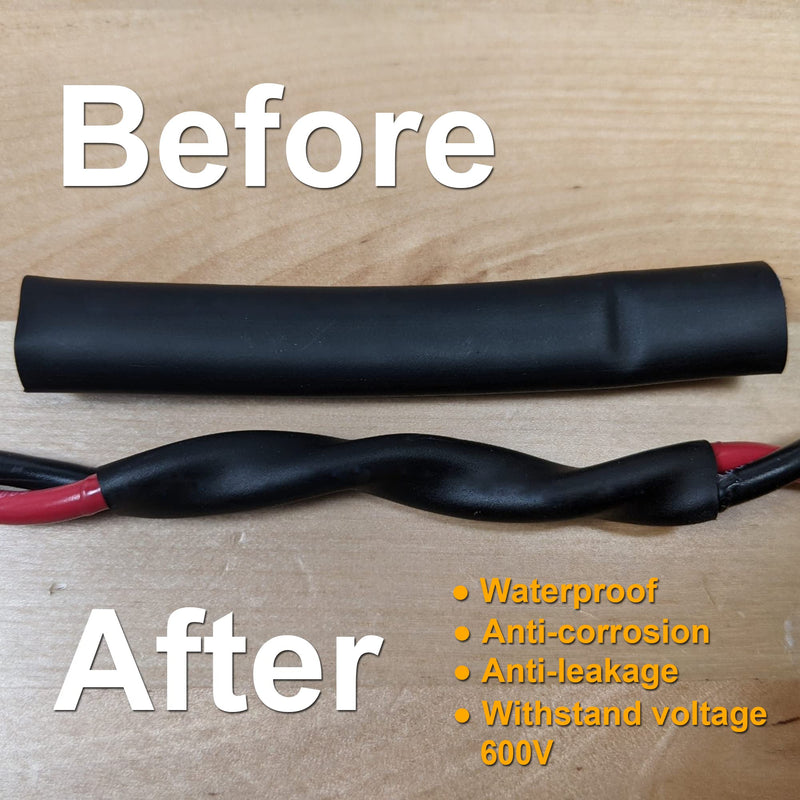 [Australia - AusPower] - TKDMR 340 PCS Heat Shrink Tubing Kit - 3.1" 4.53" Length,3:1 Ratio Adhesive Lined, Marine Grade Shrink Wrap - Industrial Heat-Shrink Tubing - Black 3.1" 4.53" Length, 340 Pcs, 3:1 Ratio 