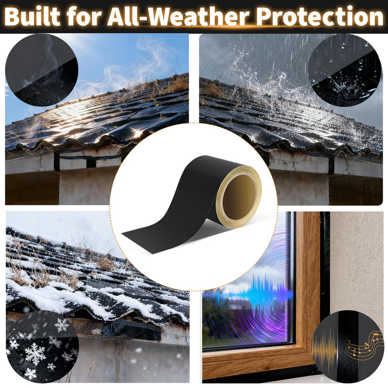 Flashing Tape for Windows and Doors, 3.75 in x 30 ft Roll, Acrylic Adhesive, Self-Adhesive Flashing Tape, Waterproof, UV Resistant,Great for Sealing Doors, Windows, and Construction & Repairs (6 pack) 3.75" x 30' 6
