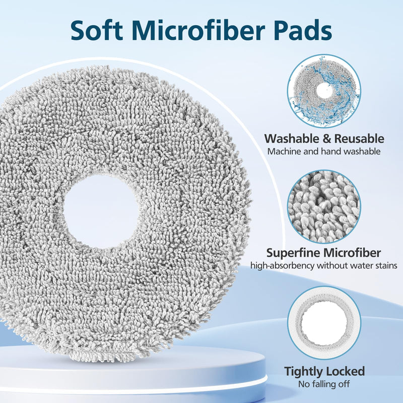 [Australia - AusPower] - 23 Pcs Replacement Parts for Dreame L10s Ultra Gen 2/ L10s Pro Ultra Heat/ X30 Ultra/Mova E30 Ultra Robot Vacuum and Mop, 2 Main Brush, 6 Mop Pads, 4 Dust Bags, 4 Filters, 6 Side Brush, 1 Clean Brush 