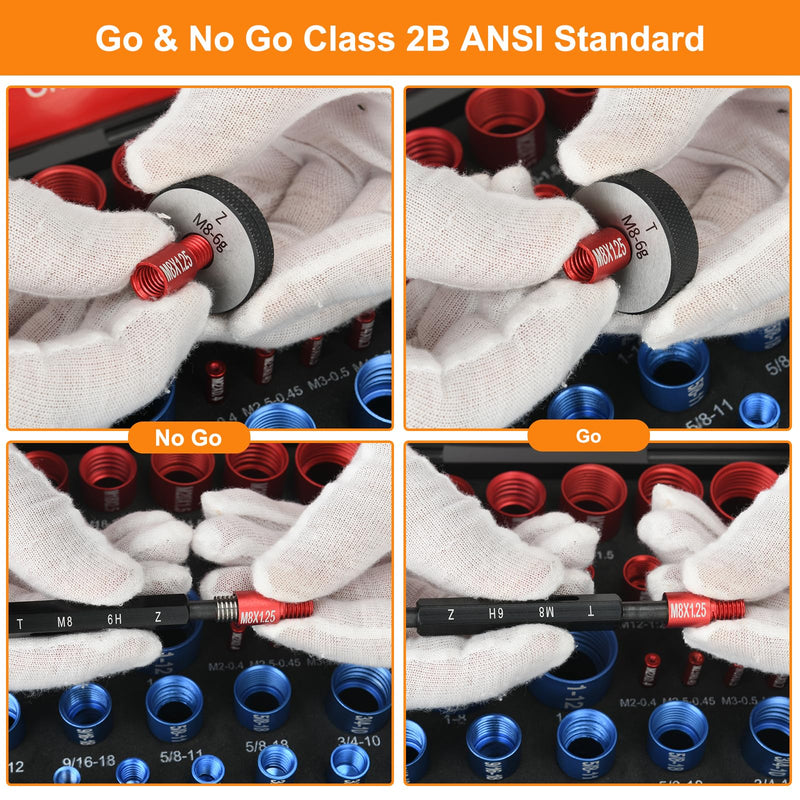 [Australia - AusPower] - 55 Pcs Nut and Bolt Thread Checker (25 Metric & 30 Standard), Bolts and Nut Identifier Thread Gauge, Detachable Bolt Size Finder Especially for Tight Spaces 