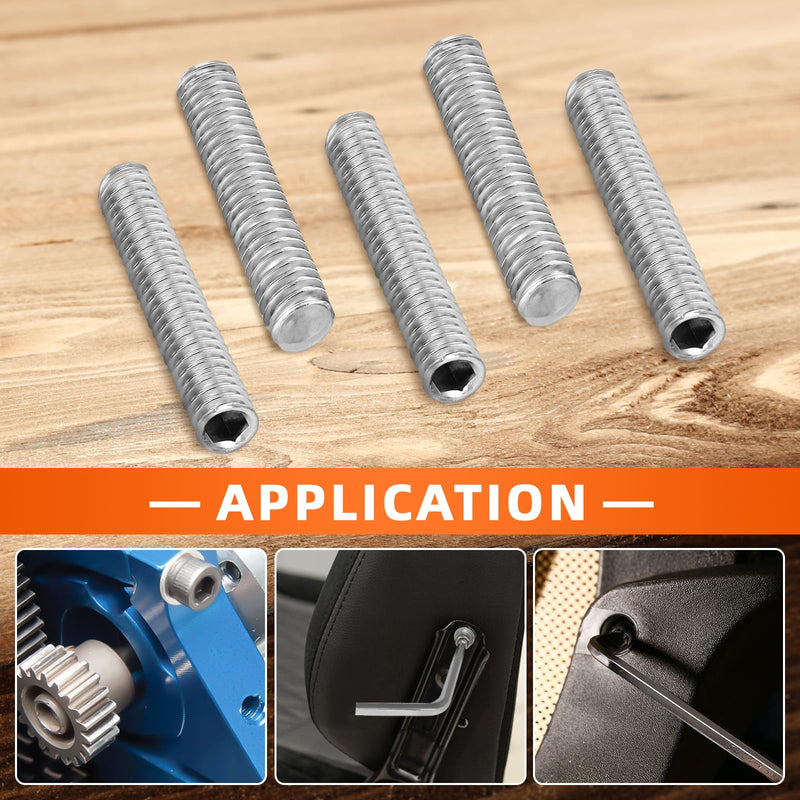 [Australia - AusPower] - M3 x 10mm Internal Hex Socket Set Grub Screws 304 Stainless Steel Flat Point Set Screw, 100 PCS M3 x 10mm 