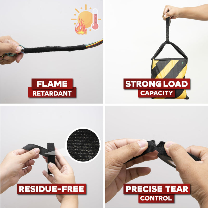 XFasten Wire Harness Tape 2 Inch x 50 ft Residue-Free Cloth Electrical Felt Tape for Automotive Wiring Loom Wrap, High Temp and Abrasion Resistant, Noise Dampening Insulation 2-Inch x 50-Feet (Single Pack) Black
