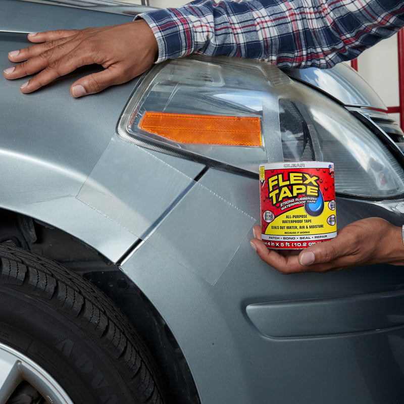 Flex Tape, Original Thick Flexible Rubberized Waterproof Tape - Seal and Patch Leaks, Works Underwater, Indoor Outdoor - Home RV Roof Plumbing and Pool Repairs, Clear, 4 in x 5 ft, Pack of 1 4 in x 5 ft (Pack of 1)