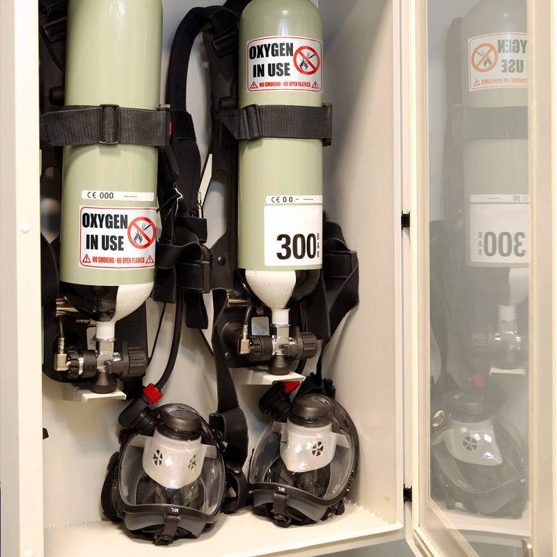 2 PC Oxygen in Use Sign, 4x6 Vinyl No Smoking No Open Flames Oxygen Stickers for Door, Indoor/Outdoor Decal 4x6 inches