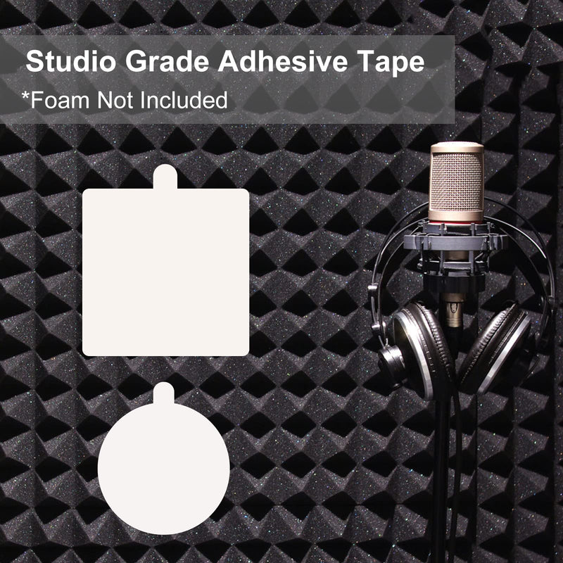 500Pcs Double Sided Tape for Acoustic Foam Panels, Removable Mounting Tape Wall Strong Adhesive Sound proofing Transparent Putty Clear Sticker Heavy Duty 1inch Round 500Pcs Round