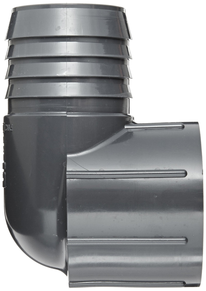 [Australia - AusPower] - Spears 1407 Series PVC Tube Fitting, 90 Degree Elbow, Schedule 40, Gray, 1-1/2" Barbed x NPT Female 1.5 Inch 