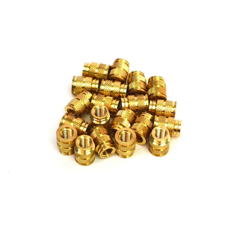 [Australia - AusPower] - [ J&J Products, Inc ] M6 Brass Insert 20pcs,9.5mm OD, 12.7 mm Length, Female M6 Thread, Press Fitting or Heat Sink or Injection Molding Type, 20 pcs 