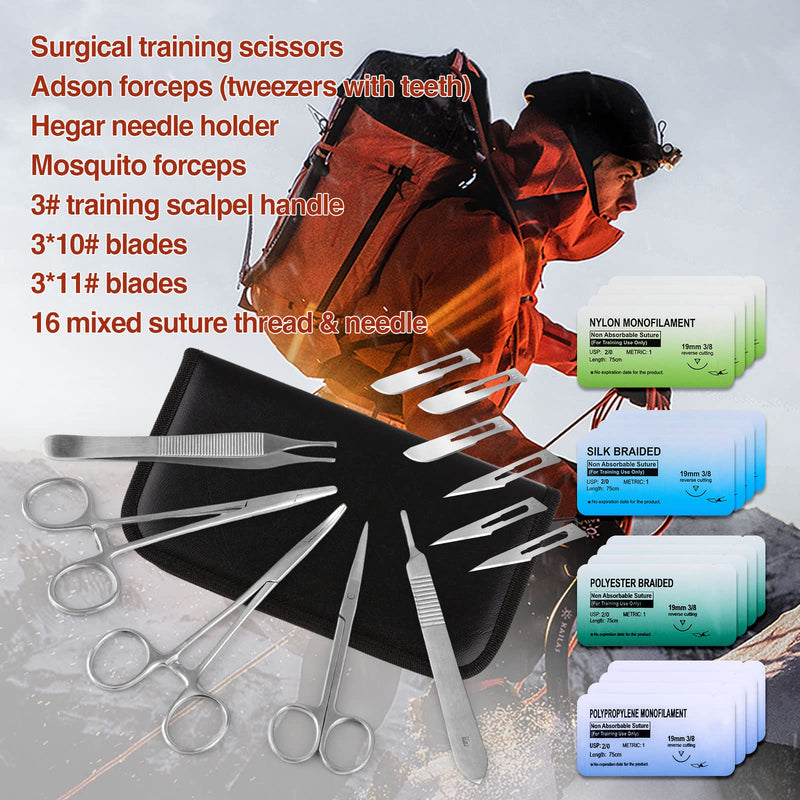 [Australia - AusPower] - Medarchitect Suture Practice Complete Kit (29 Pieces) for Medical Student Suture Training, Include Upgrade Suture Pad with 14 Pre-Cut Wounds, Suture Tools, Suture Thread & Needle 