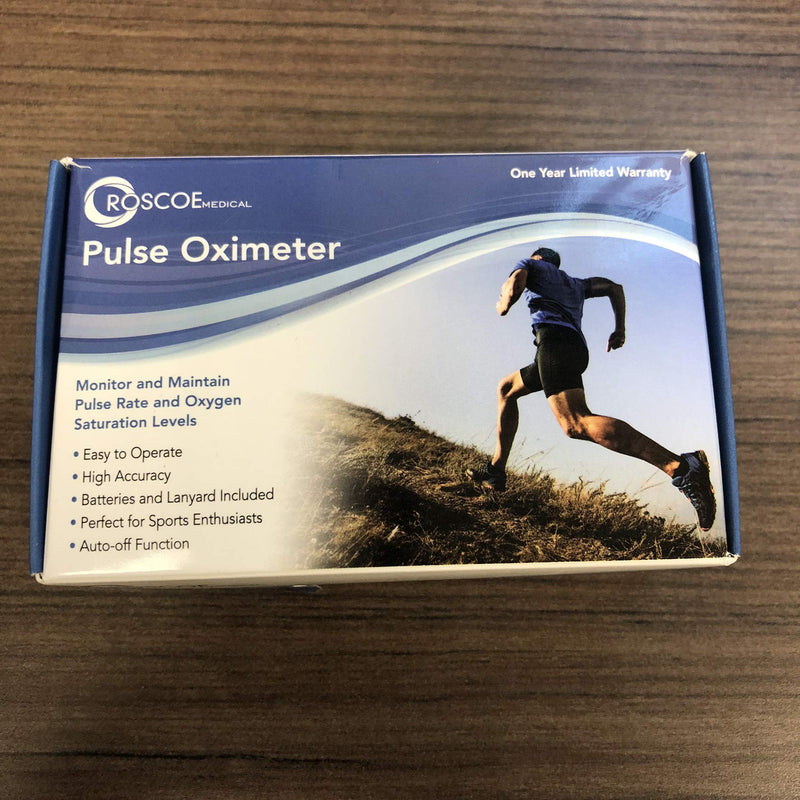 [Australia - AusPower] - Roscoe Medical Finger Pulse Oximeter Oxygen Saturation Monitor - Pulse Ox Fingertip o2 Monitor for Pediatric and Adult - Sports and Aviation Use Only 