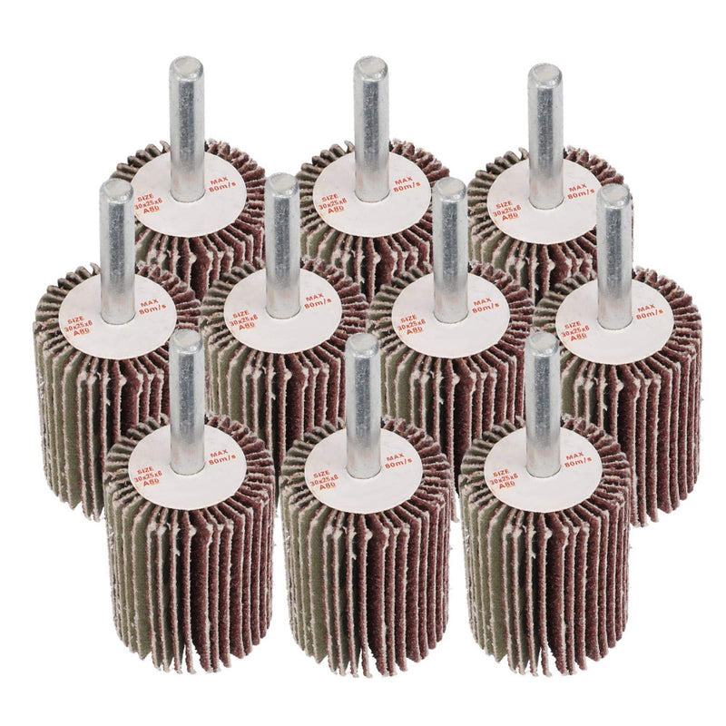 [Australia - AusPower] - Pack of 10 Flap Grinder 60 Grit Flap Grinder 30 x 40 x 6 mm for Drill/Rotating Tool for Removing and Polishing Rust Paint 