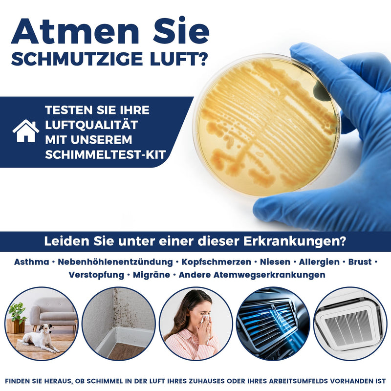 [Australia - AusPower] - Mould Test Kit for Home - Mould Test for 5 Rooms - Mould Quick Test Room Air Kit for Indoor Air Quality - Includes Identification Guide & Instructions 