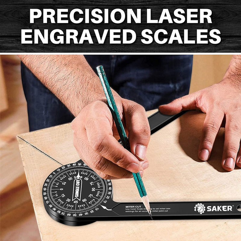 [Australia - AusPower] - Saker Miter Saw Protractor&Saker Contour Gauge (10 Inch Lock) Profile Tool 