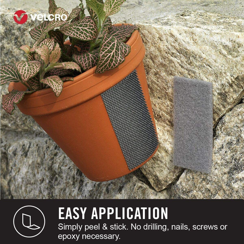 [Australia - AusPower] - VELCRO Brand Industrial Strength Fasteners | Extreme Outdoor Weather Conditions | Heavy Duty Strength Holds up to 15 lbs | 4 x 2 inch Strips, 3 Sets, Titanium,VEL-30757-USA 