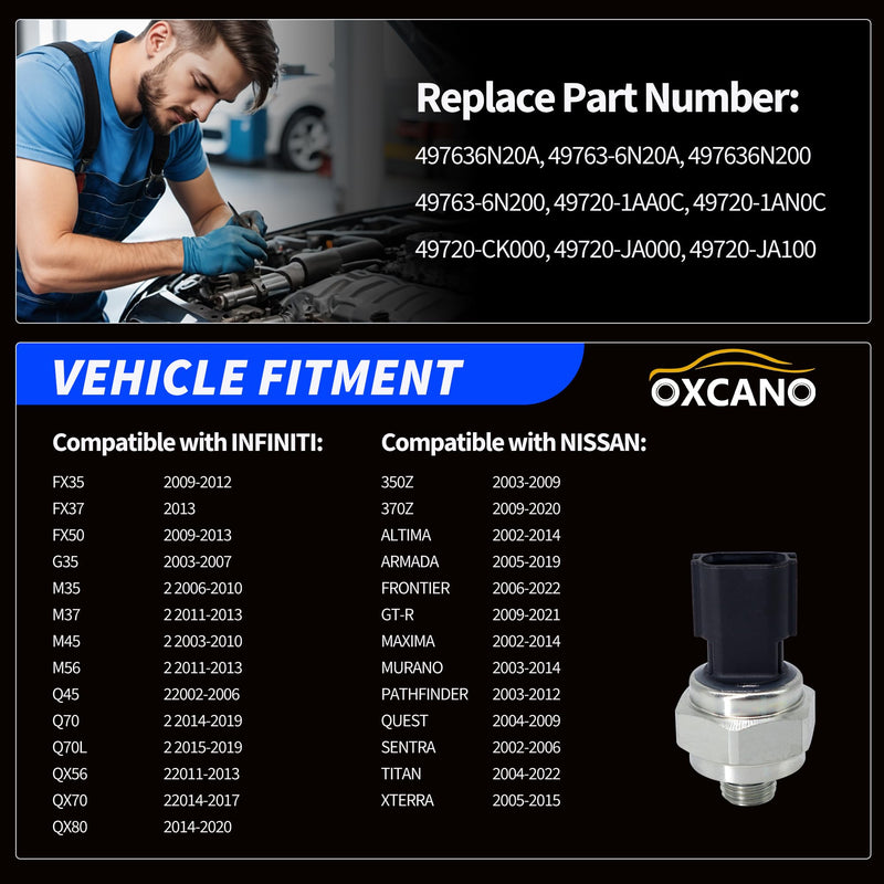 Power Steering Pressure Sensor Switch Compatible with Nissan 350Z 370Z Armada Frontier Maxima Murano NV1500 2500 3500 Pathfinder Titan Xterra Infiniti FX35 FX50 G35 M35 M37 M45 M56 Q45 Q70 QX56 QX70