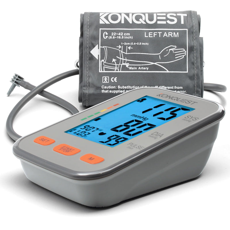 [Australia - AusPower] - Konquest KBP-2704A Automatic Upper Arm Blood Pressure Monitor - Adjustable Bp Cuff - Large Backlit Display - Irregular Heartbeat Detector - Tensiometro Digital - Bp Monitor Cuff 