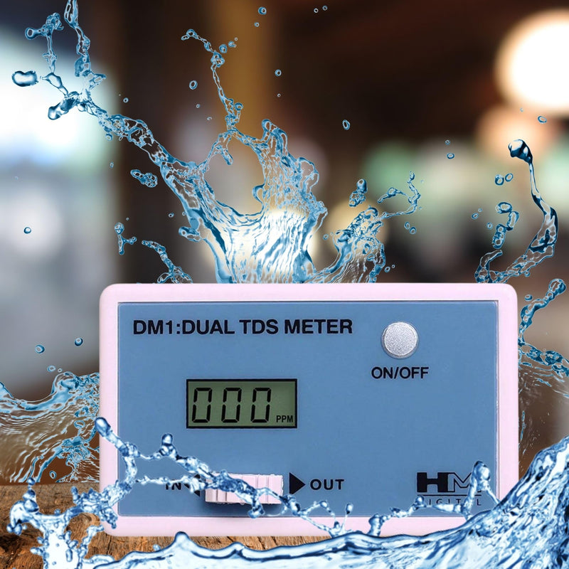 [Australia - AusPower] - HM Digital DM-1 In-Line Dual TDS Monitor, 0-9990 ppm Range, +/- 2% Readout Accuracy,Blue & White 