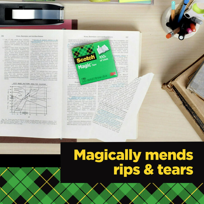 Scotch Magic Tape, Invisible, Home Office Supplies and Back to School Supplies for College and Classrooms, 4 Rolls