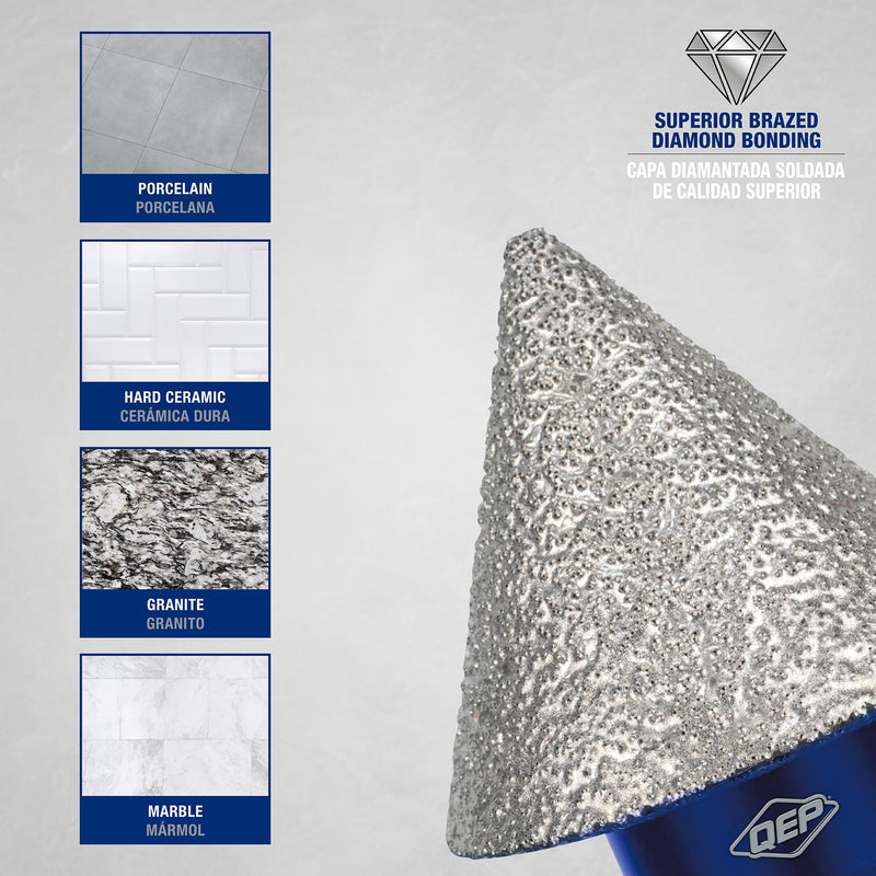 [Australia - AusPower] - QEP Xtreme 1-1/2" Diamond Milling Cone (6/case) 