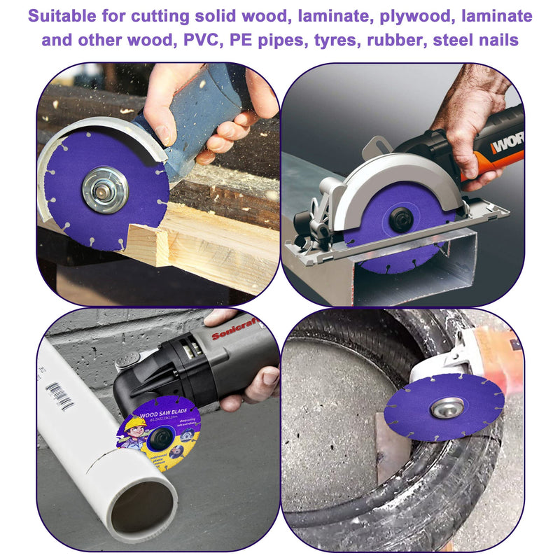 [Australia - AusPower] - Kizaten Cutting Disc for Wood, 115 mm Carbide Multi Wheel Cutting Discs, Circular Saw Blade Flex Disc Cutting Disc for Angle Grinder for Wooden Plates, Paint-Free Plates, Rubber, Plastic, Steel Nails 115mm 