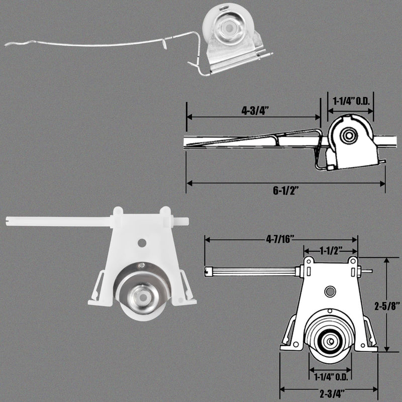 2 Pairs Sliding Screen Door Roller Assembly, Fits Andersen Upper #1997063 & Lower #1997310 (1991–Present), 1-1/4" Nylon Concave Wheels, Edge Adjustable Replacement for Patio Sliding Door Upper + Lower Rollers Combo