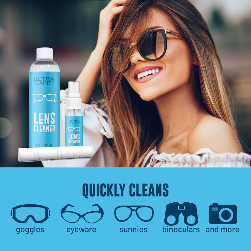 [Australia - AusPower] - Powered by Nano Magic | Lens Cleaner 7oz Value Pack | 1oz Spray, 6oz Refill, Microfiber Cloth | Ideal for Glasses Sunglasses Goggles Glass Phone Smart Devices Coated Lenses Streak-Free 