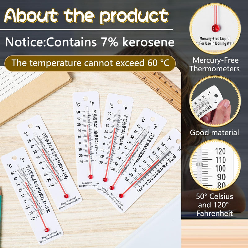[Australia - AusPower] - Maitys 20 Pcs Student Thermometers Mercury Free Science Thermometer School Supplies Boiling Point Thermometers for Classroom Teaching Tools 