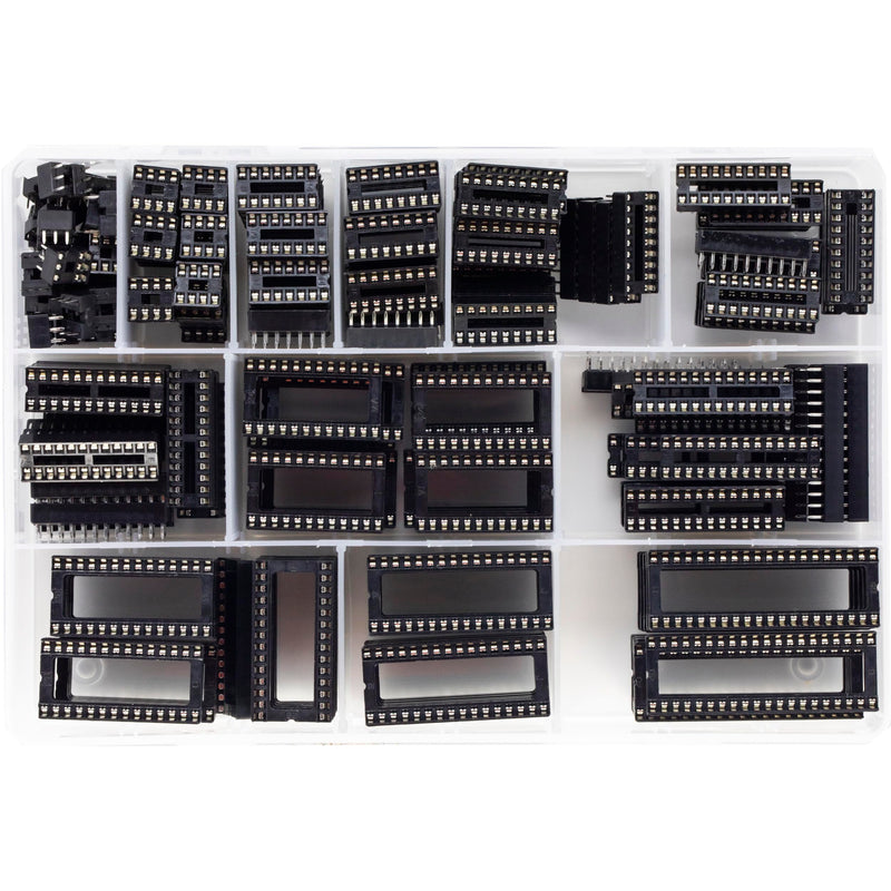 [Australia - AusPower] - 208pcs 12 Values DIP IC Socket Assortment Kit 2.54mm 0.1" Pitch 6 8 14 16 18 20 24 24Wide 28 28Wide 32Wide 40 Pins 